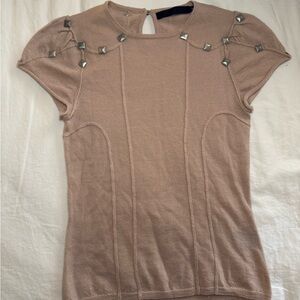 L.A.M.B Gwen Stefani studded cashmere short sleeve